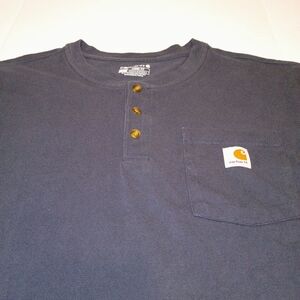 Carhartt Men's Dark Blue Short Sleeve Henley